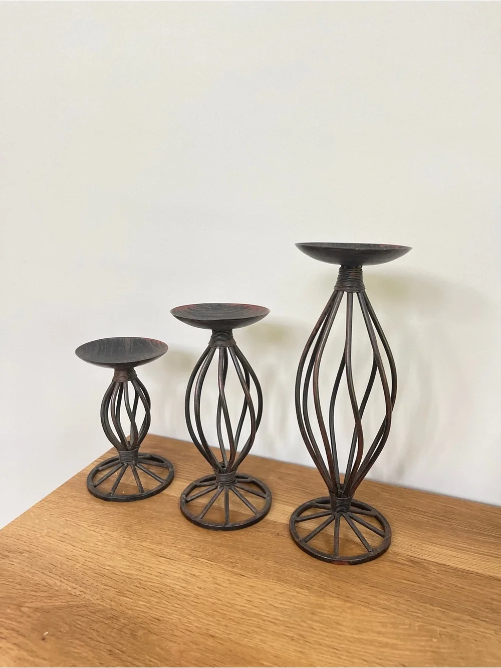 Decorative Iron Candle Holders Set - Black (3 Piece)